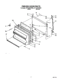 07 - Freezer Door parts for Whirlpool Refrigerator 4ET18GKXWW00 from AppliancePartsPros.com