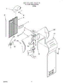 10 - Airflow parts for Whirlpool Refrigerator 3VED27DQFW00 from AppliancePartsPros.com