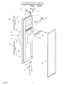 08 - Freezer Door parts for Whirlpool Refrigerator 3VED23DQFW01 from AppliancePartsPros.com