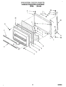 05 - Freezer Door parts for Whirlpool Refrigerator 4ET20ZKXBN00 from AppliancePartsPros.com