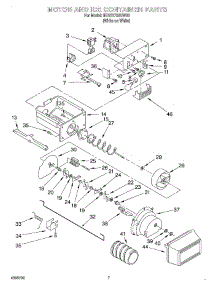 04 - Motor And Ice Container parts for Whirlpool Refrigerator 3KART730GW00 from AppliancePartsPros.com