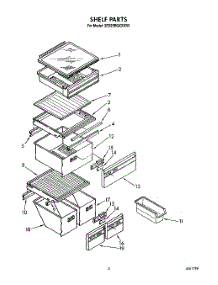 05 - Shelf parts for Whirlpool Refrigerator 3ED25RQXXW00 from AppliancePartsPros.com
