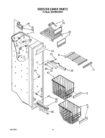 06 - Freezer Liner parts for Whirlpool Refrigerator 3ED25RQXXW00 from AppliancePartsPros.com