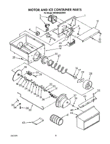 07 - Motor And Ice Container parts for Whirlpool Refrigerator 3ED25RQXXW00 from AppliancePartsPros.com