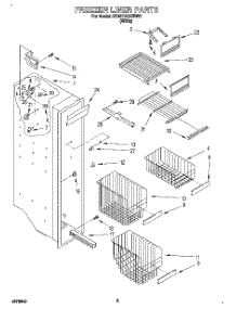 04 - Freezer Liner parts for Whirlpool Refrigerator 3ED27DQXBW01 from AppliancePartsPros.com