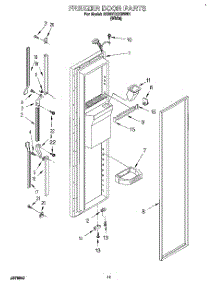 07 - Freezer Door parts for Whirlpool Refrigerator 3ED27DQXBW01 from AppliancePartsPros.com