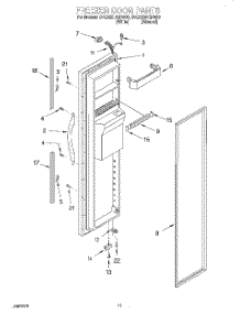 08 - Freezer Door parts for Whirlpool Refrigerator 3VED23DQFN00 from AppliancePartsPros.com