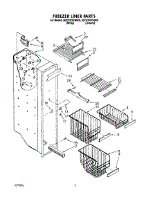 04 - Freezer Liner parts for Whirlpool Refrigerator 3ED27DQXAW00 from AppliancePartsPros.com