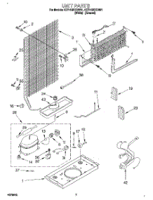 04 - Unit parts for Whirlpool Refrigerator 4ET14GKXBN01 from AppliancePartsPros.com