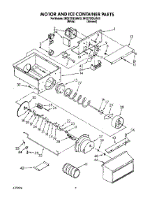 05 - Motor And Ice Container parts for Whirlpool Refrigerator 3ED27DQXAW00 from AppliancePartsPros.com