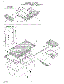 05 - Shelf, Lit / Optional parts for Whirlpool Refrigerator 4ET18NKXFW00 from AppliancePartsPros.com