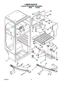 03 - Liner, Lit / Optional parts for Whirlpool Refrigerator 4ET14GKXBW00 from AppliancePartsPros.com