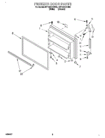 02 - Freezer Door parts for Whirlpool Refrigerator 4ET18ZKXDN02 from AppliancePartsPros.com