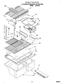 03 - Shelf parts for Whirlpool Refrigerator 4ET18ZKXDN02 from AppliancePartsPros.com