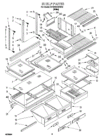 04 - Shelf, Lit / Optional parts for Whirlpool Refrigerator 3VET23DKBW00 from AppliancePartsPros.com