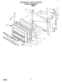07 - Freezer Door parts for Whirlpool Refrigerator 3VET23DKBW00 from AppliancePartsPros.com