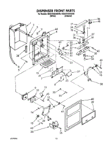 08 - Dispenser Front parts for Whirlpool Refrigerator 3ED27DQXAW00 from AppliancePartsPros.com
