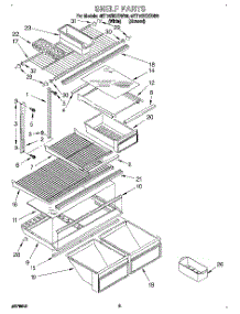 04 - Shelf parts for Whirlpool Refrigerator 4ET18ZKXBN00 from AppliancePartsPros.com