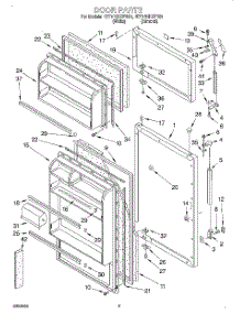 02 - Door parts for Whirlpool Refrigerator 4ET14GKXFW01 from AppliancePartsPros.com