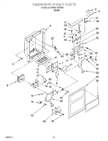 08 - Dispenser Front parts for Whirlpool Refrigerator 3VED27DQEW01 from AppliancePartsPros.com