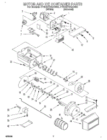 05 - Motor And Ice Container parts for Whirlpool Refrigerator 4YED27DQAW00 from AppliancePartsPros.com