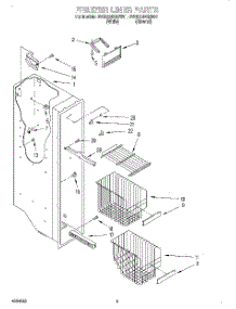 04 - Freezer Liner parts for Whirlpool Refrigerator 3VED23DQEW01 from AppliancePartsPros.com