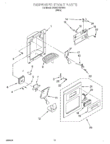 08 - Dispenser Front parts for Whirlpool Refrigerator 3VED27DQFW01 from AppliancePartsPros.com