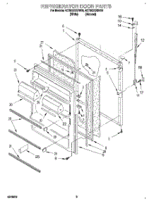 07 - Refrigerator Door, Lit / Optional parts for Whirlpool Refrigerator 4ET20ZKXBW00 from AppliancePartsPros.com