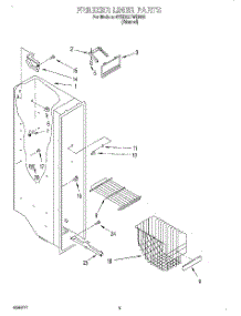 04 - Freezer Liner parts for Whirlpool Refrigerator 4YED22PWDN02 from AppliancePartsPros.com