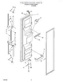 07 - Freezer Door parts for Whirlpool Refrigerator 4YED22PWDN01 from AppliancePartsPros.com