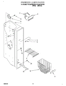 04 - Freezer Liner parts for Whirlpool Refrigerator 4YED22PWDW00 from AppliancePartsPros.com