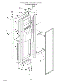 08 - Freezer Door parts for Whirlpool Refrigerator 3XARG488G00 from AppliancePartsPros.com