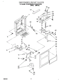 08 - Dispenser Front parts for Whirlpool Refrigerator 4YED22PWDW00 from AppliancePartsPros.com