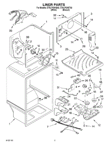 03 - Liner parts for Whirlpool Refrigerator ET8LFKXKT02 from AppliancePartsPros.com