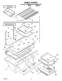 06 - Shelf parts for Whirlpool Refrigerator ET8RHMXKT02 from AppliancePartsPros.com