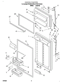 02 - Door parts for Whirlpool Refrigerator ET18HPXDW00 from AppliancePartsPros.com