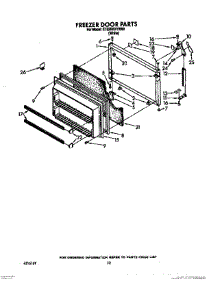 08 - Freezer Door parts for Whirlpool Refrigerator ET22RKXYW00 from AppliancePartsPros.com