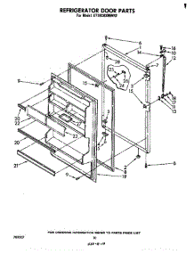 Refrigerator Door parts for Whirlpool Refrigerator ET18CKXMWR2 from AppliancePartsPros.com