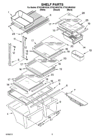 05 - Shelf parts for Whirlpool Refrigerator ET8CHMXKB02 from AppliancePartsPros.com