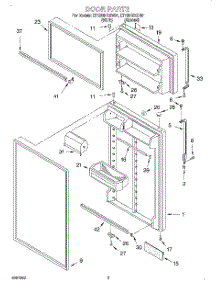 02 - Door parts for Whirlpool Refrigerator ET18UMXGN01 from AppliancePartsPros.com