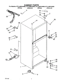 02 - Cabinet parts for Whirlpool Refrigerator ET14JMYAW00 from AppliancePartsPros.com