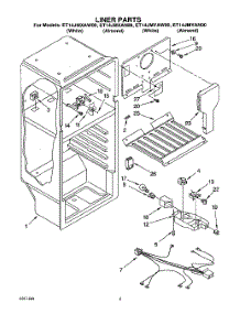 03 - Liner, Lit / Optional parts for Whirlpool Refrigerator ET14JMYAW00 from AppliancePartsPros.com