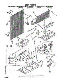 04 - Unit parts for Whirlpool Refrigerator ET14JMXAN01 from AppliancePartsPros.com