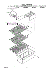 06 - Shelf parts for Whirlpool Refrigerator ET14JMXAW00 from AppliancePartsPros.com