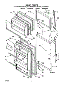 02 - Door parts for Whirlpool Refrigerator ET14JMYAN02 from AppliancePartsPros.com