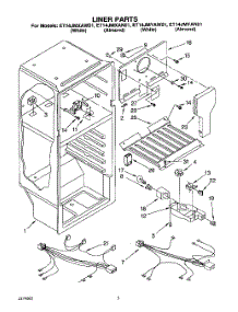 03 - Liner, Lit / Optional parts for Whirlpool Refrigerator ET14JMYAN01 from AppliancePartsPros.com