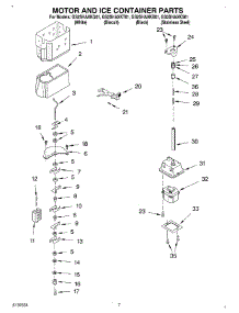 05 - Motor And Ice Container parts for Whirlpool Refrigerator GS2SHAXKB01 from AppliancePartsPros.com