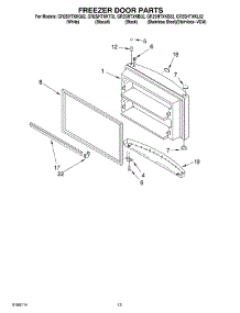07 - Freezer Door parts for Whirlpool Refrigerator GR2SHTXKT02 from AppliancePartsPros.com