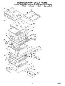 03 - Refrigerator Shelf Parts parts for Whirlpool Refrigerator GS2SHAXKB02 from AppliancePartsPros.com