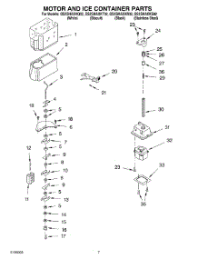 05 - Motor And Ice Container Parts parts for Whirlpool Refrigerator GS2SHAXKB02 from AppliancePartsPros.com